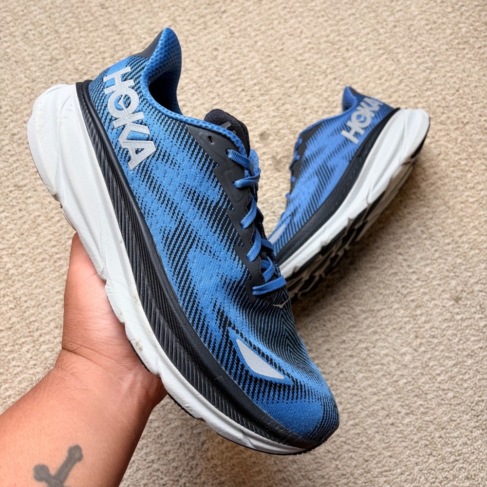 Hoka One One Clifton 9 GTX Blue Black Running Shoes 1141470F BGYN Mens 11.5 D
